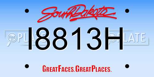 I8813H South Dakota License Plate
