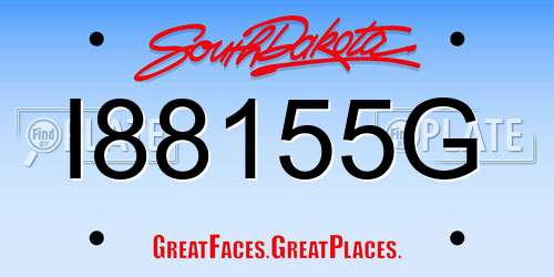 I88155G South Dakota License Plate