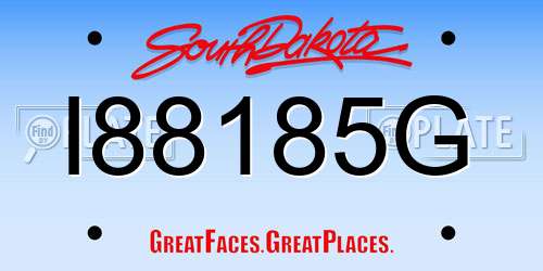 I88185G South Dakota License Plate
