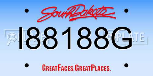 I88188G South Dakota License Plate
