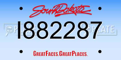 I882287 South Dakota License Plate