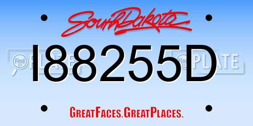 I88255D South Dakota License Plate