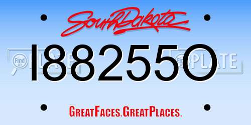 I88255O South Dakota License Plate