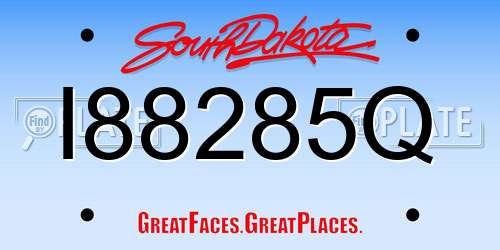 I88285Q South Dakota License Plate