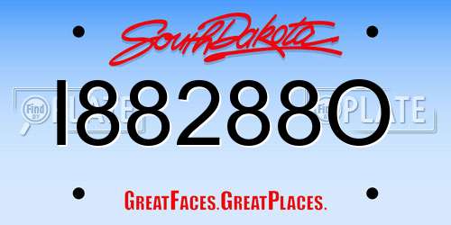I88288O South Dakota License Plate