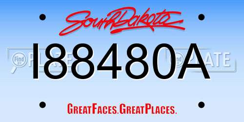 I88480A South Dakota License Plate
