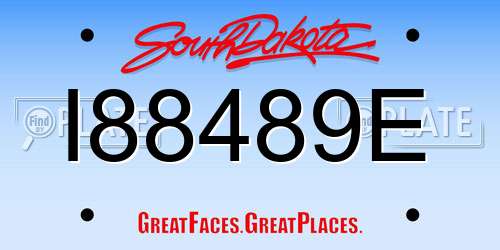 I88489E South Dakota License Plate