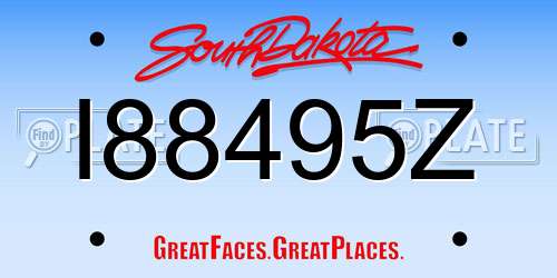 I88495Z South Dakota License Plate
