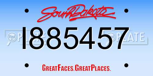 I885457 South Dakota License Plate