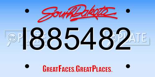 I885482 South Dakota License Plate