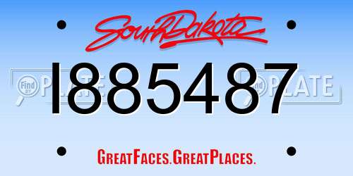 I885487 South Dakota License Plate