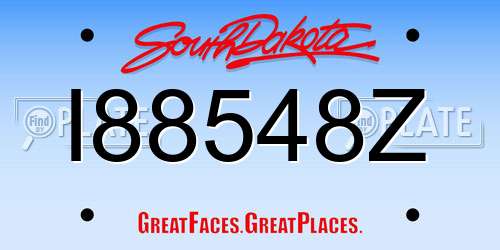 I88548Z South Dakota License Plate