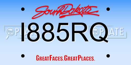 I885RQ South Dakota License Plate
