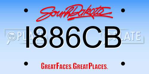 I886CB South Dakota License Plate