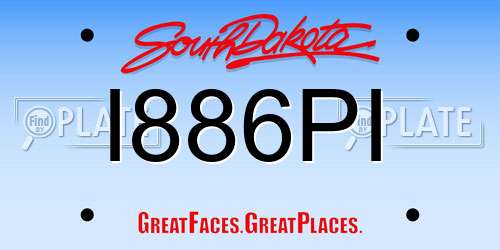 I886PI South Dakota License Plate