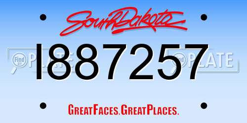 I887257 South Dakota License Plate