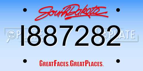 I887282 South Dakota License Plate
