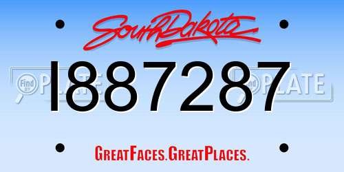 I887287 South Dakota License Plate