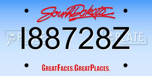 I88728Z South Dakota License Plate