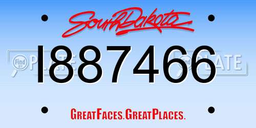I887466 South Dakota License Plate