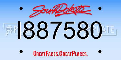I887580 South Dakota License Plate