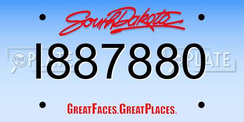 I887880 South Dakota License Plate