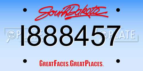 I888457 South Dakota License Plate