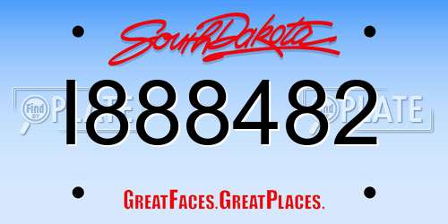 I888482 South Dakota License Plate