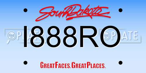 I888RO South Dakota License Plate