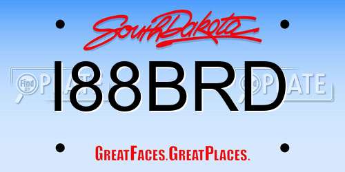 I88BRD South Dakota License Plate