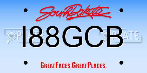 I88GCB South Dakota License Plate