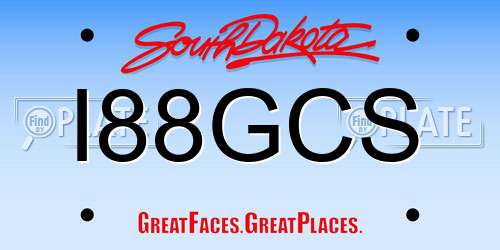 I88GCS South Dakota License Plate