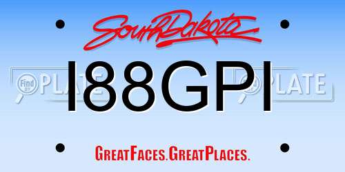 I88GPI South Dakota License Plate