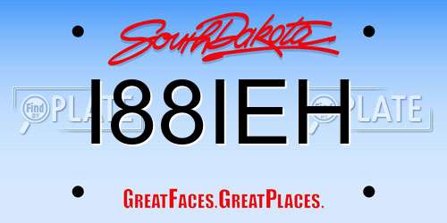 I88IEH South Dakota License Plate