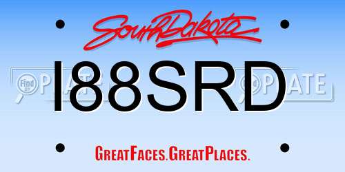 I88SRD South Dakota License Plate