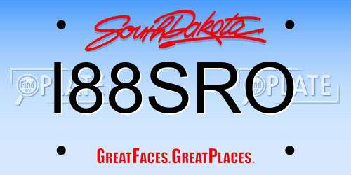 I88SRO South Dakota License Plate