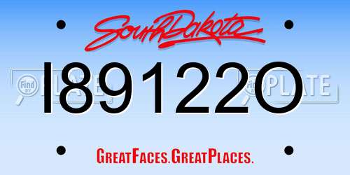 I89122O South Dakota License Plate