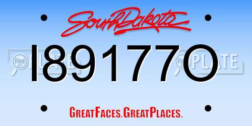 I89177O South Dakota License Plate