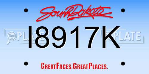 I8917K South Dakota License Plate