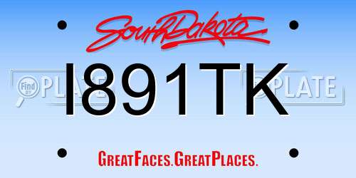 I891TK South Dakota License Plate