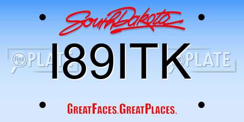 I89ITK South Dakota License Plate