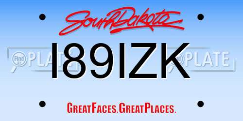 I89IZK South Dakota License Plate