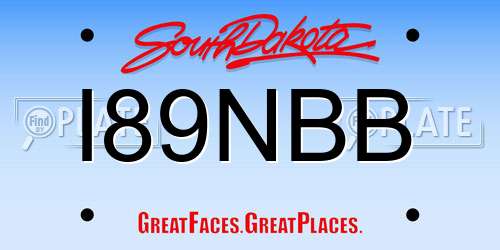 I89NBB South Dakota License Plate