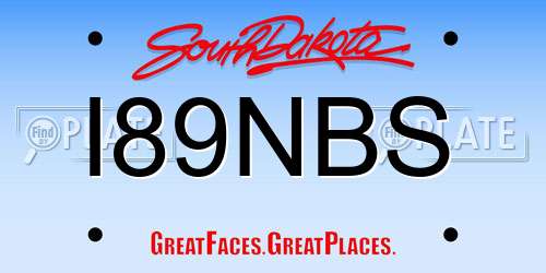 I89NBS South Dakota License Plate