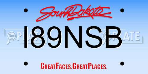 I89NSB South Dakota License Plate