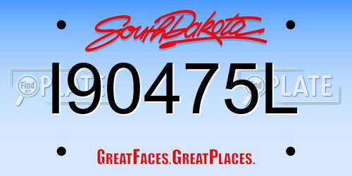 I90475L South Dakota License Plate