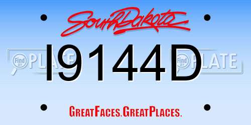 I9144D South Dakota License Plate
