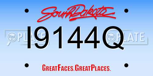 I9144Q South Dakota License Plate