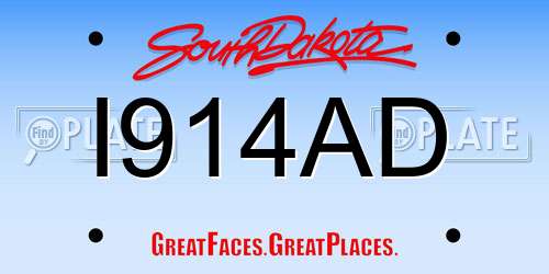 I914AD South Dakota License Plate
