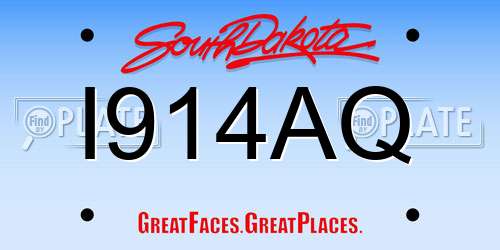 I914AQ South Dakota License Plate